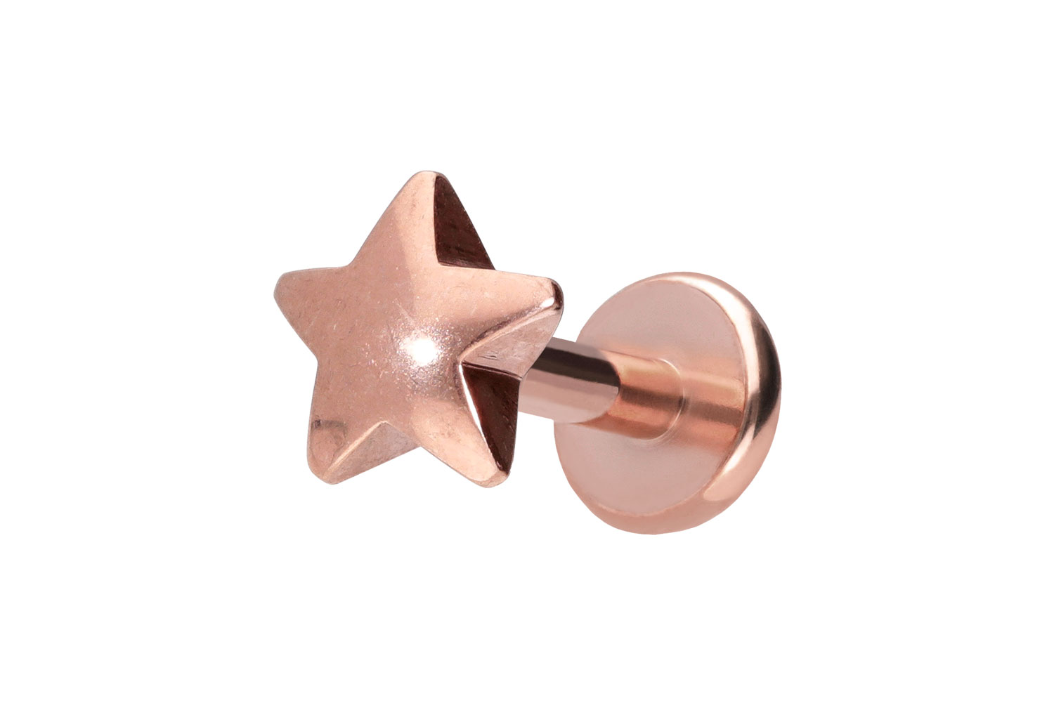 Titan Labret Piercing mit Push Fit STERN